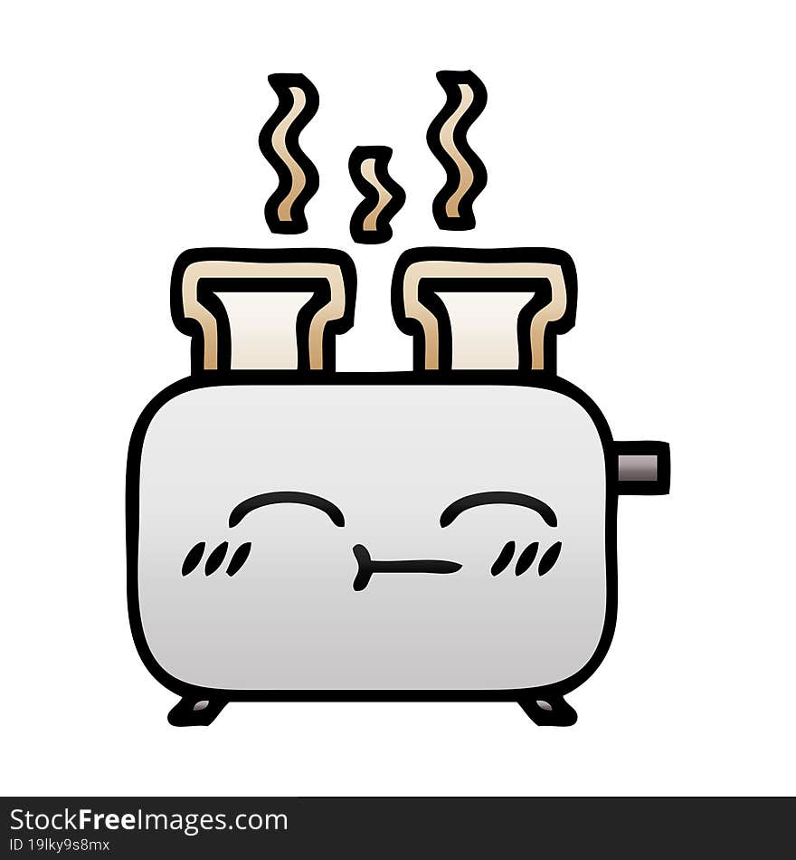 gradient shaded cartoon of a of a toaster