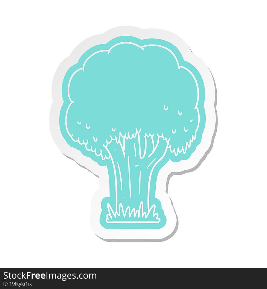 cartoon sticker of a summer tree