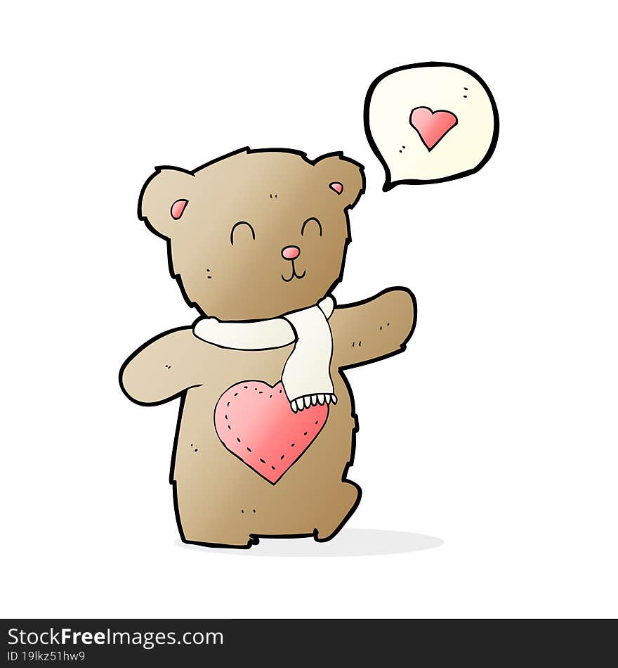 Cartoon Cute Bear With Love Heart