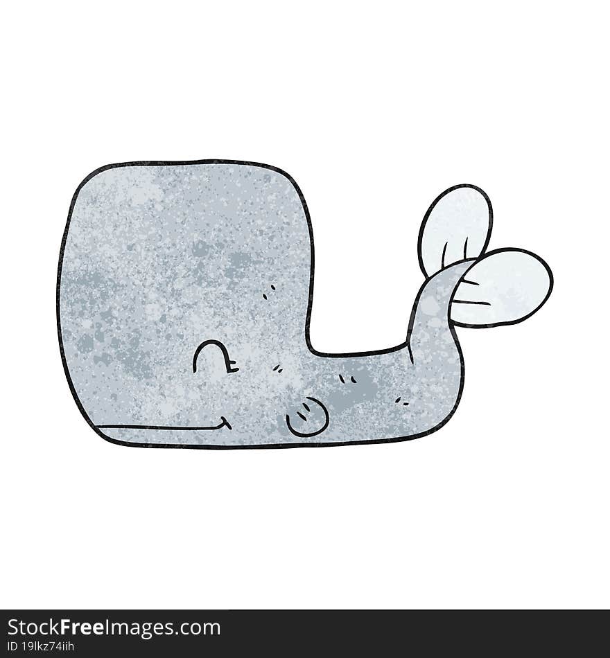 Textured Cartoon Happy Whale