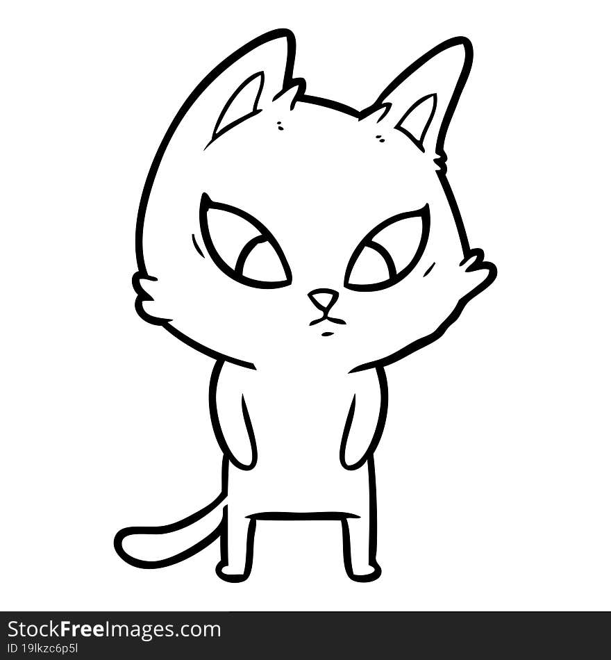 confused cartoon cat. confused cartoon cat