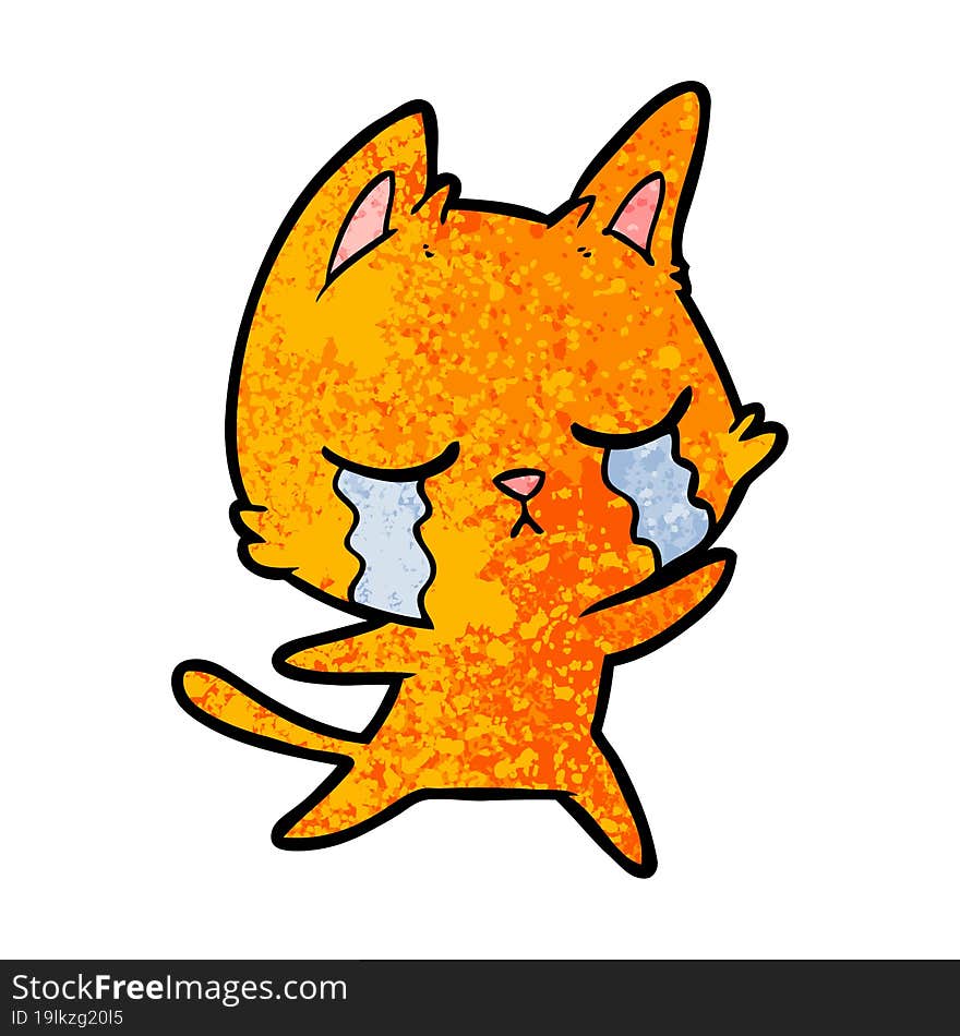 crying cartoon cat. crying cartoon cat