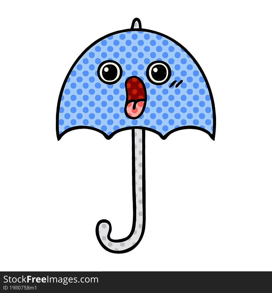 comic book style cartoon umbrella