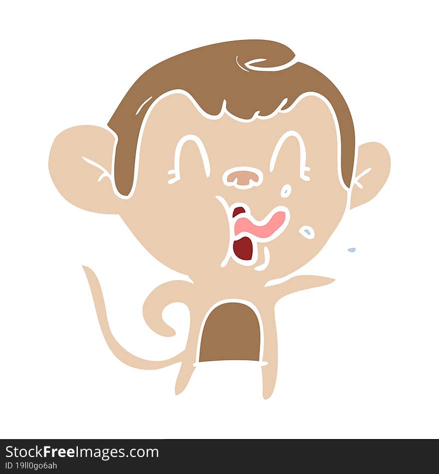 crazy flat color style cartoon monkey