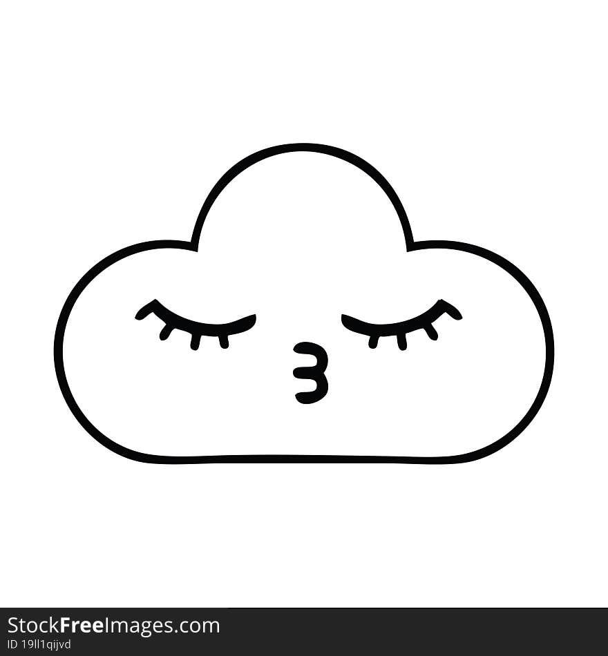 Line Drawing Cartoon White Cloud