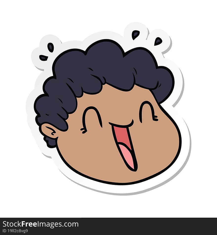 sticker of a cartoon male face