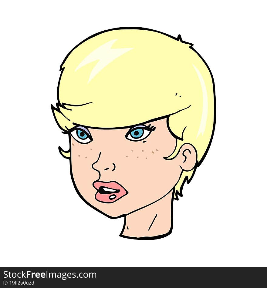 cartoon pretty female face