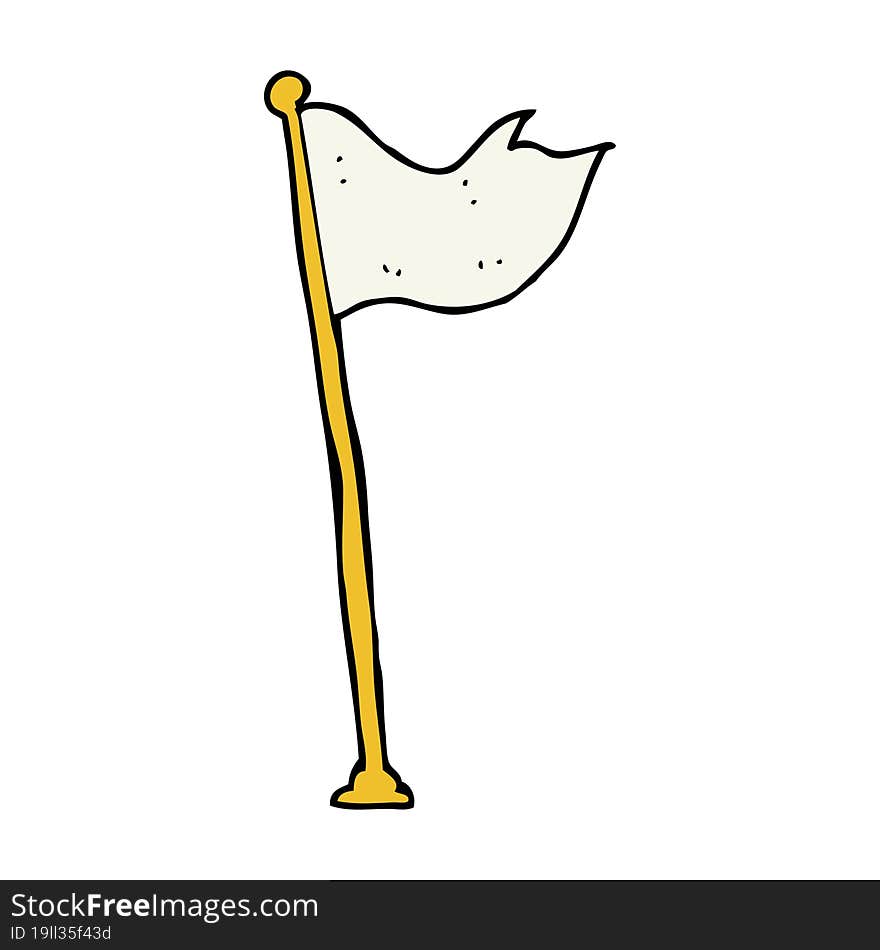 cartoon flag on pole