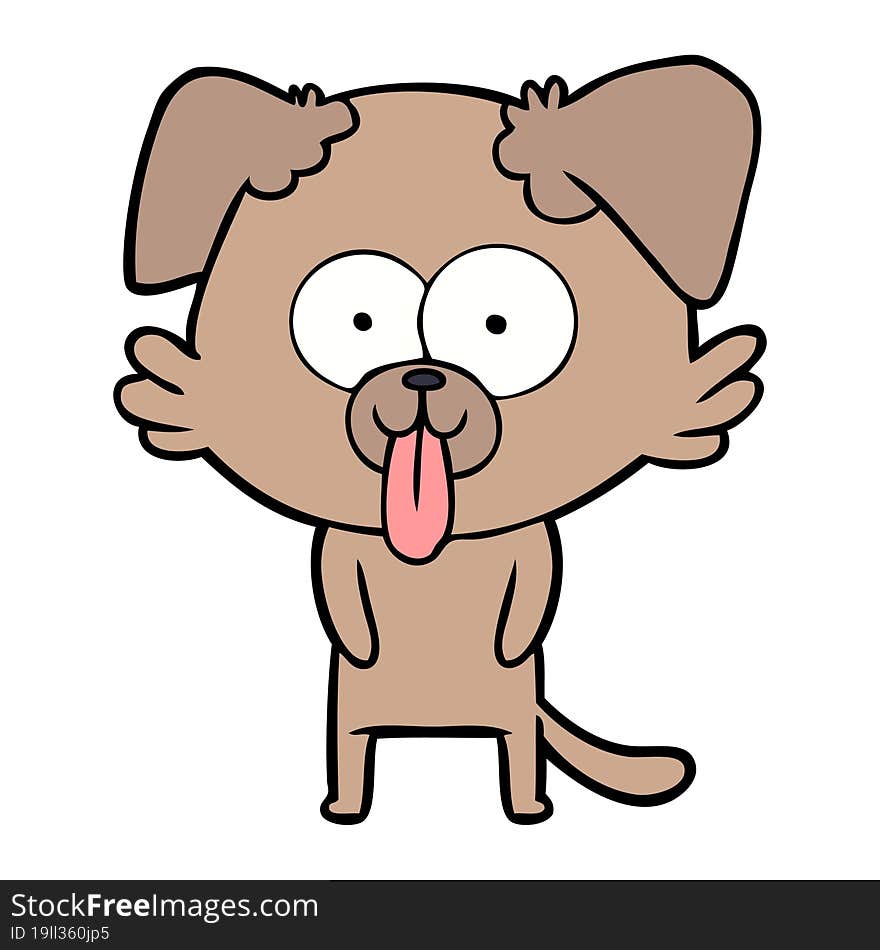 cartoon dog with tongue sticking out. cartoon dog with tongue sticking out