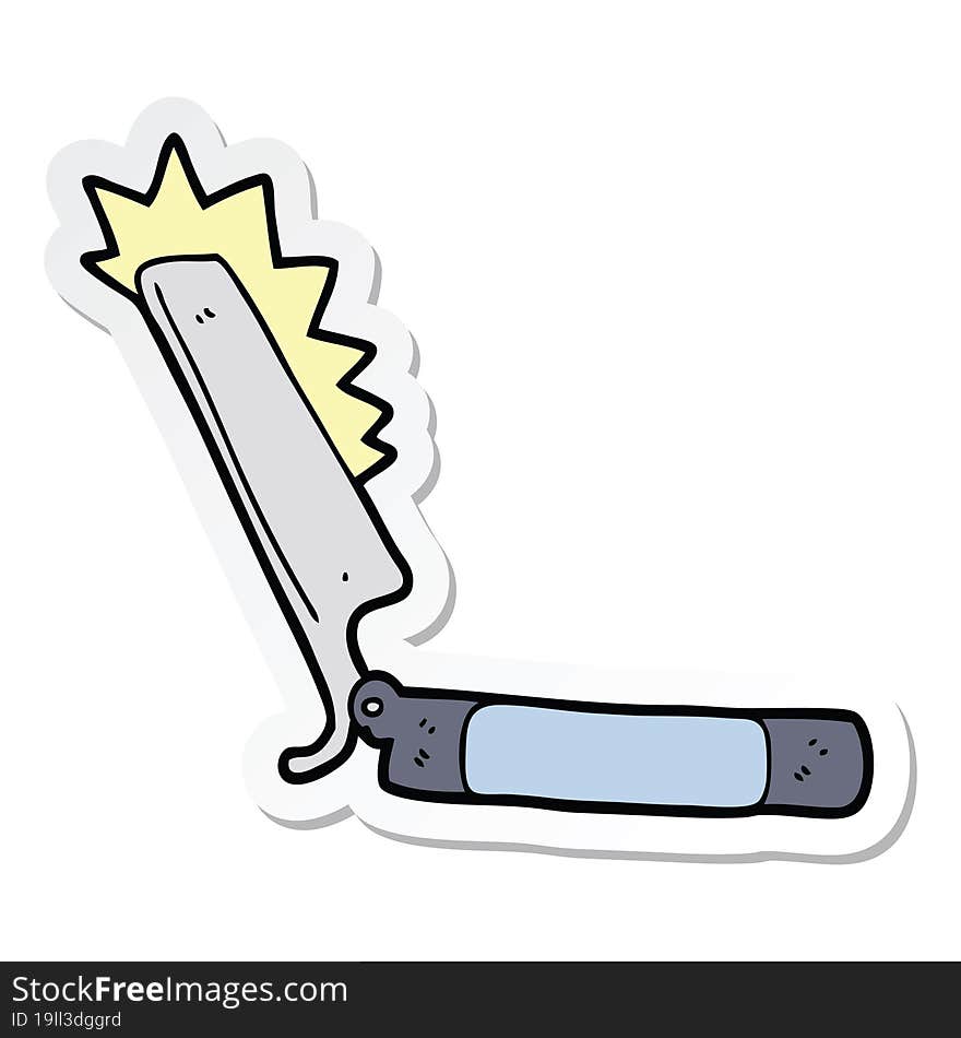 Sticker Of A Cartoon Sharp Razor