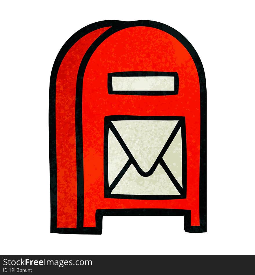 retro grunge texture cartoon mail box