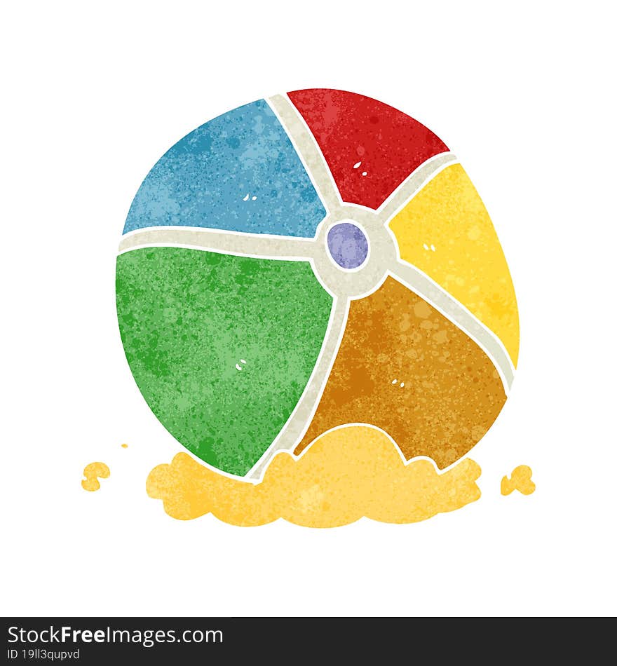 Retro Cartoon Beach Ball