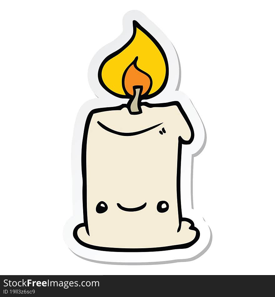 sticker of a cartoon candle