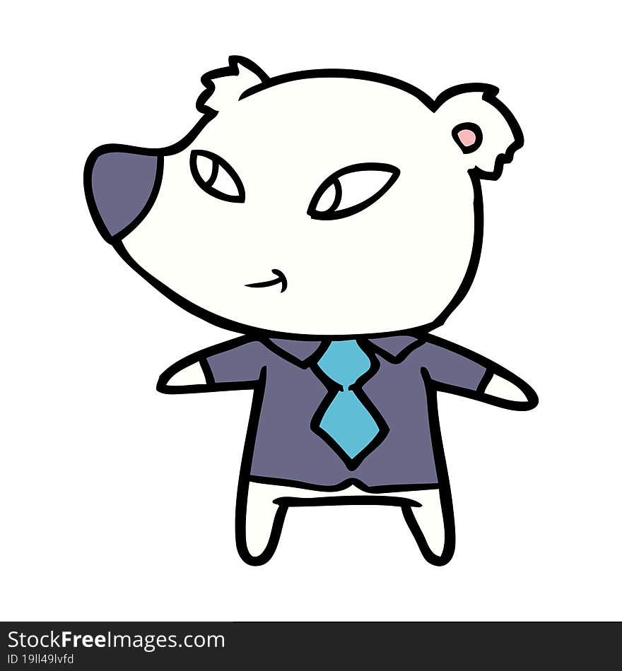 polar bear in shirt and tie cartoon. polar bear in shirt and tie cartoon