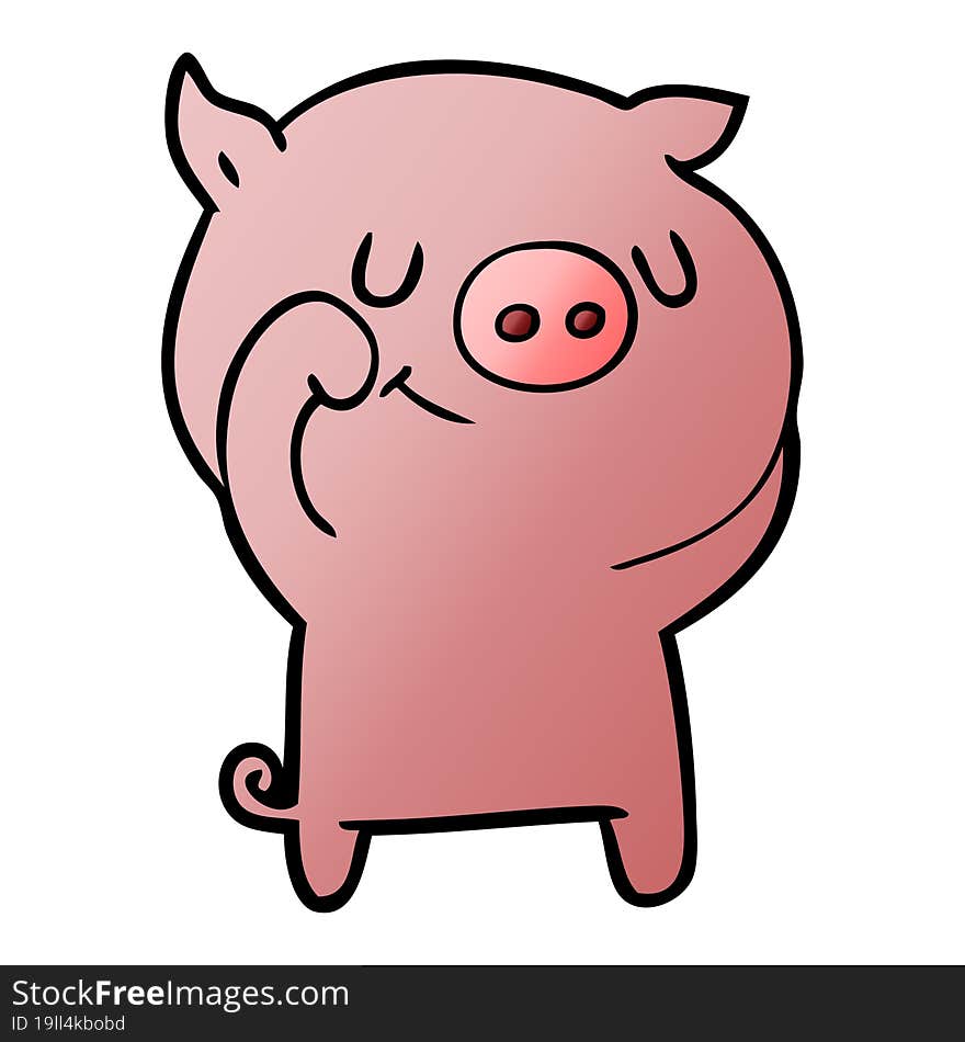 happy cartoon pig. happy cartoon pig