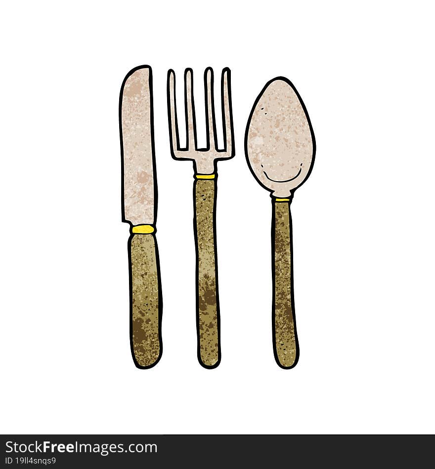 cartoon knife fork spoon