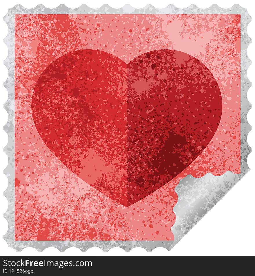 heart symbol graphic vector illustration square sticker stamp