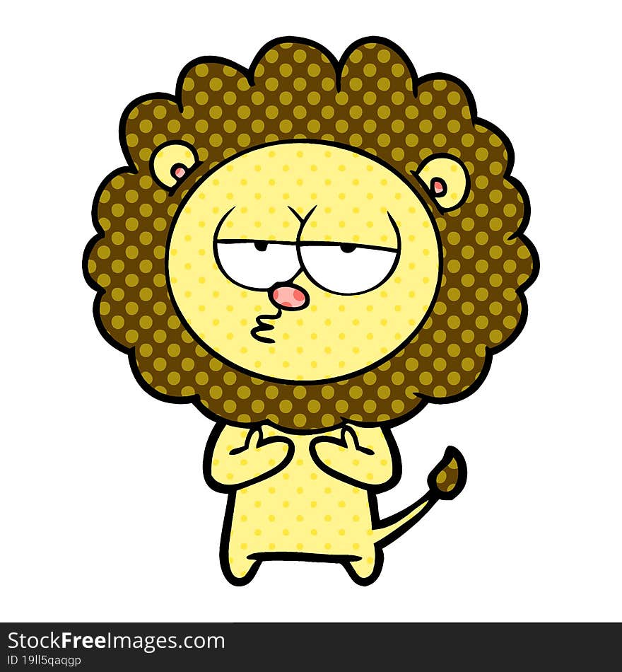 cartoon tired lion. cartoon tired lion