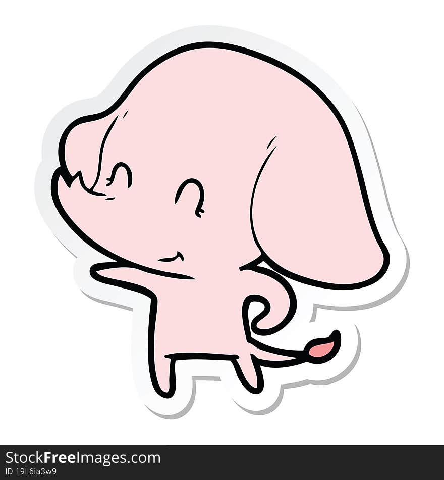 sticker of a cute cartoon elephant