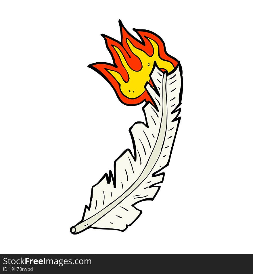 Cartoon Burning Feather