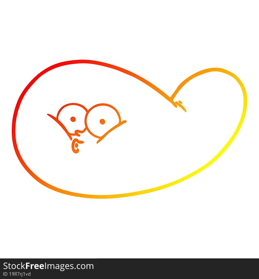 Warm Gradient Line Drawing Cartoon Gall Bladder