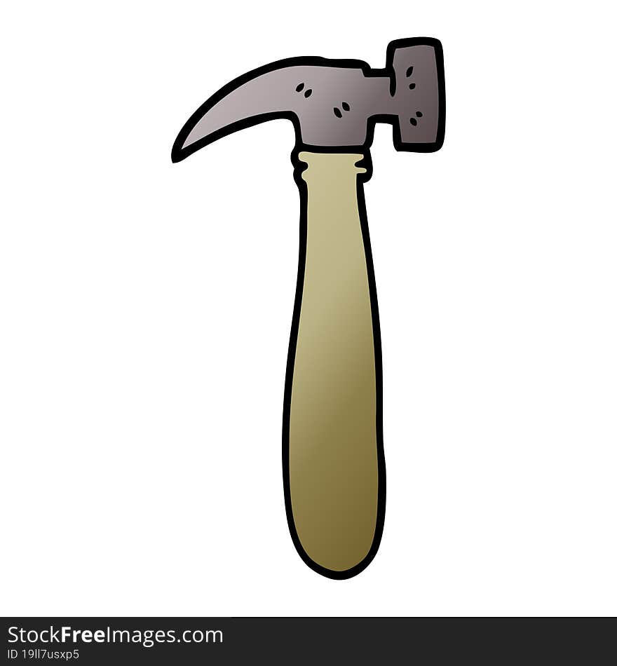 Vector Gradient Illustration Cartoon Hammer