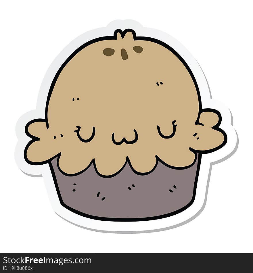 sticker of a cute cartoon pie