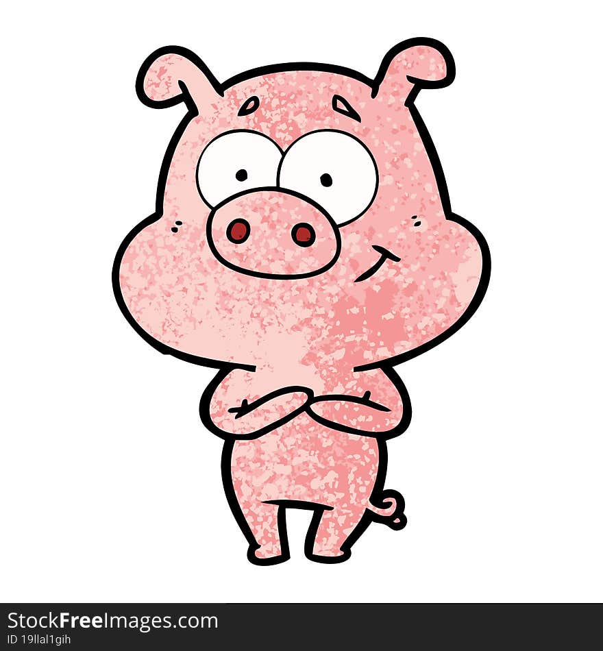 happy cartoon pig. happy cartoon pig