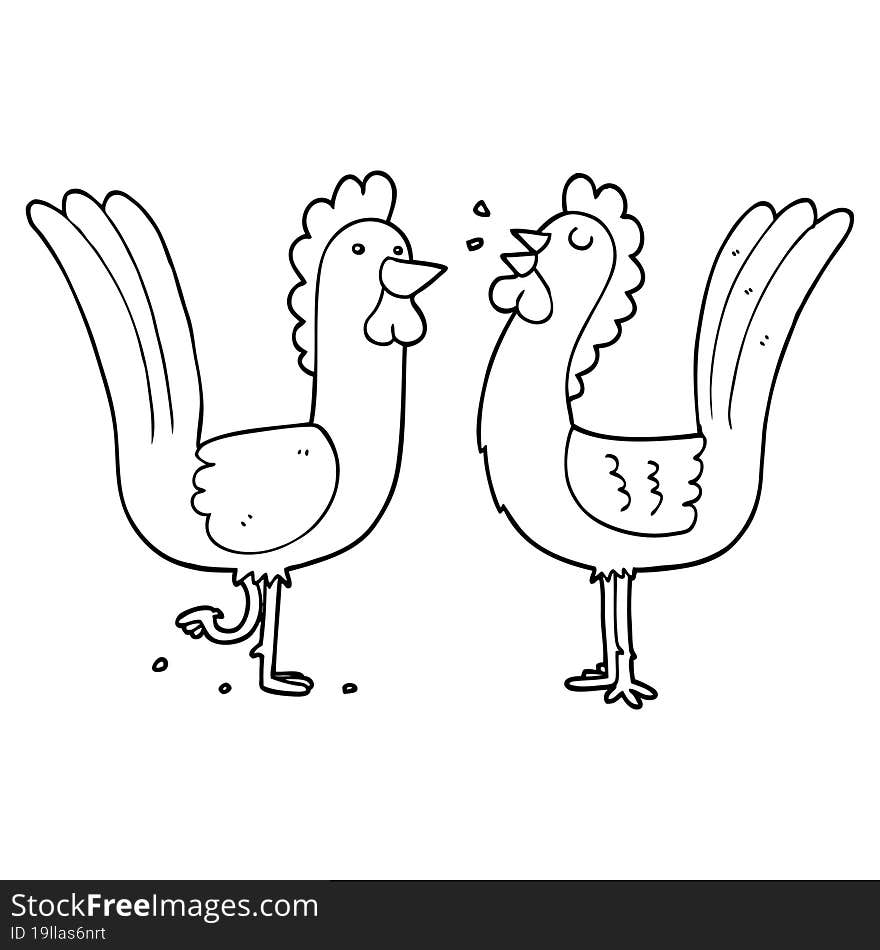 cartoon chickens