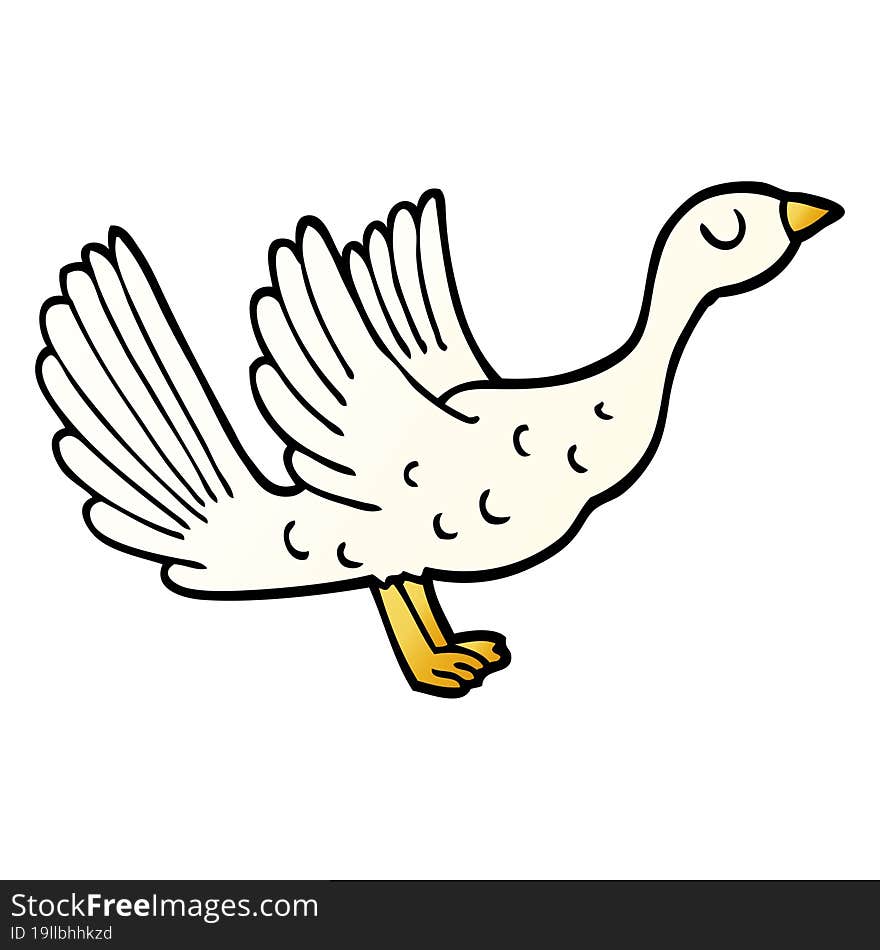 vector gradient illustration cartoon goose