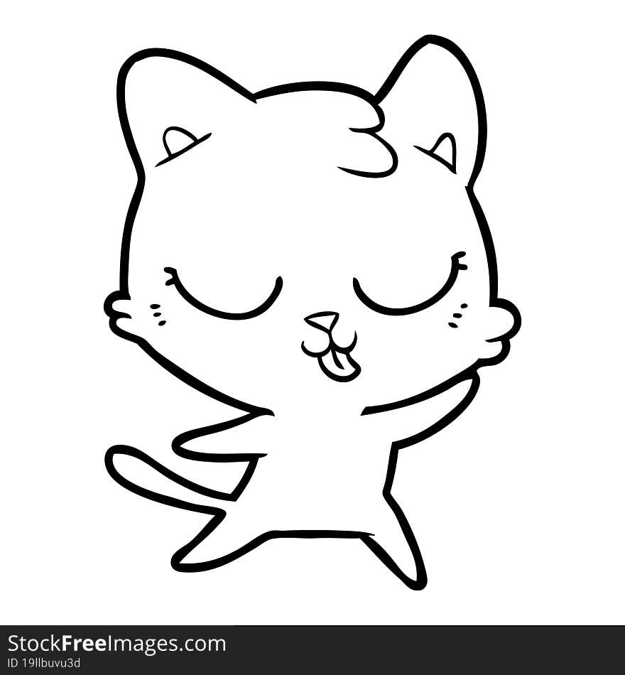 happy cartoon cat. happy cartoon cat