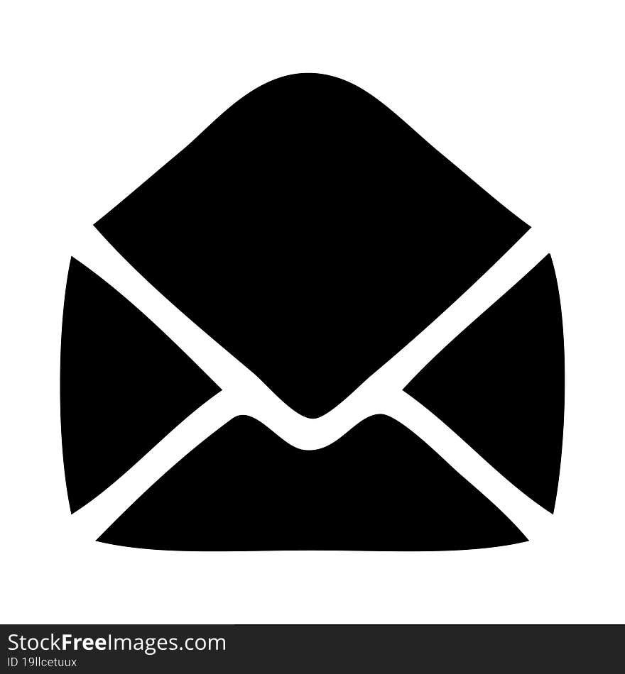 flat symbol of a paper envelope. flat symbol of a paper envelope