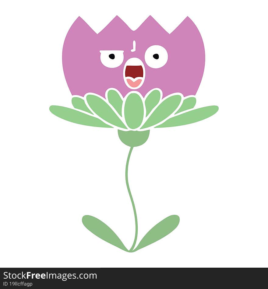 flat color retro cartoon of a flower