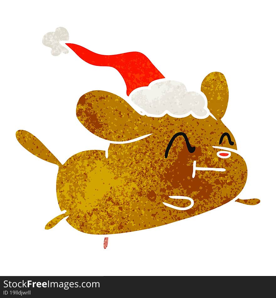 Christmas Retro Cartoon Of Kawaii Dog