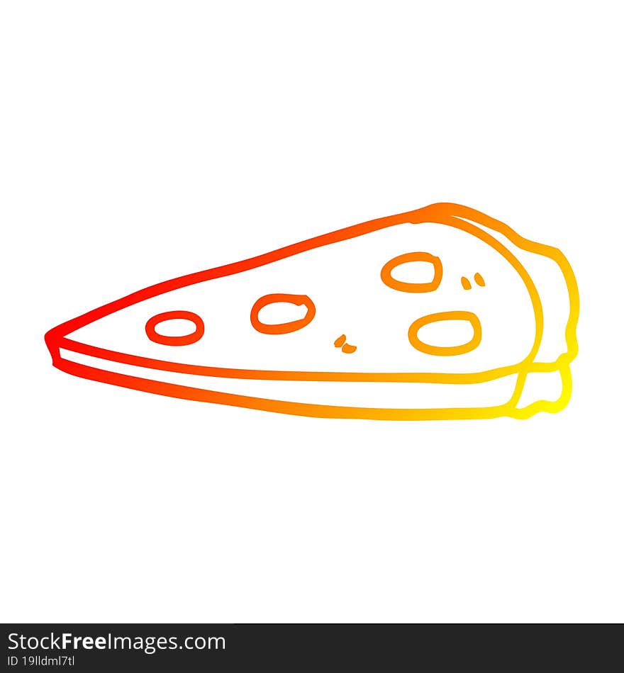 warm gradient line drawing cartoon pizza