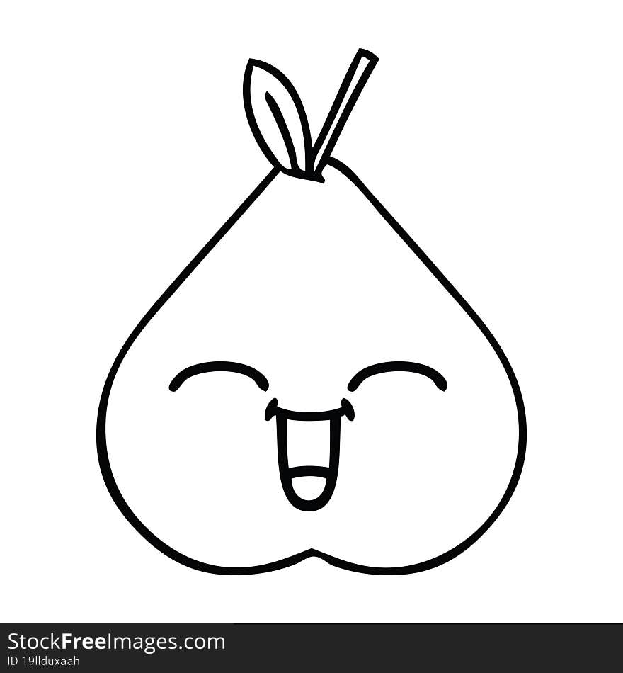 line drawing cartoon pear