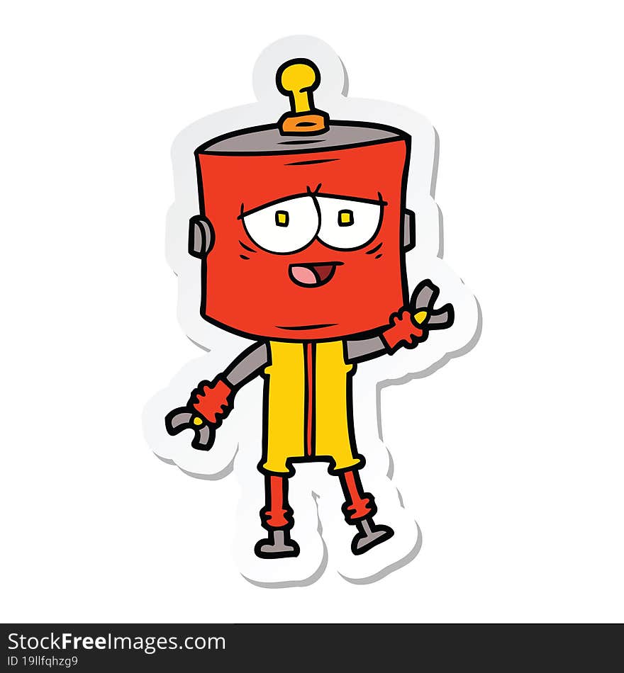 sticker of a cartoon robot