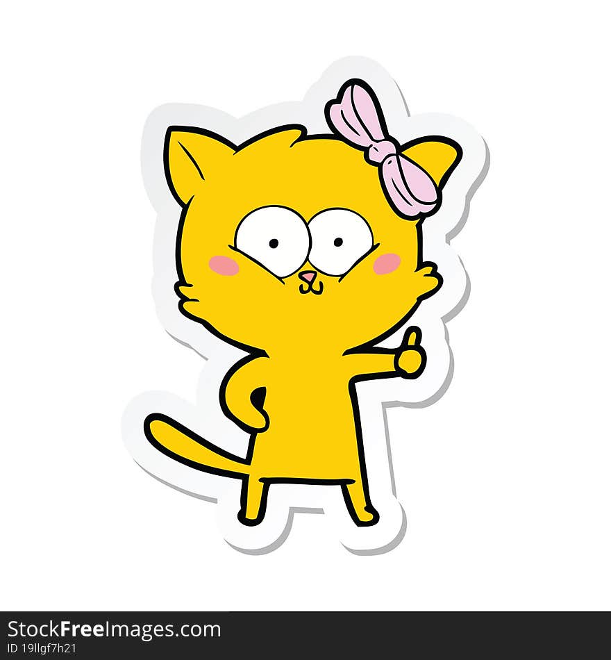 sticker of a cartoon cat