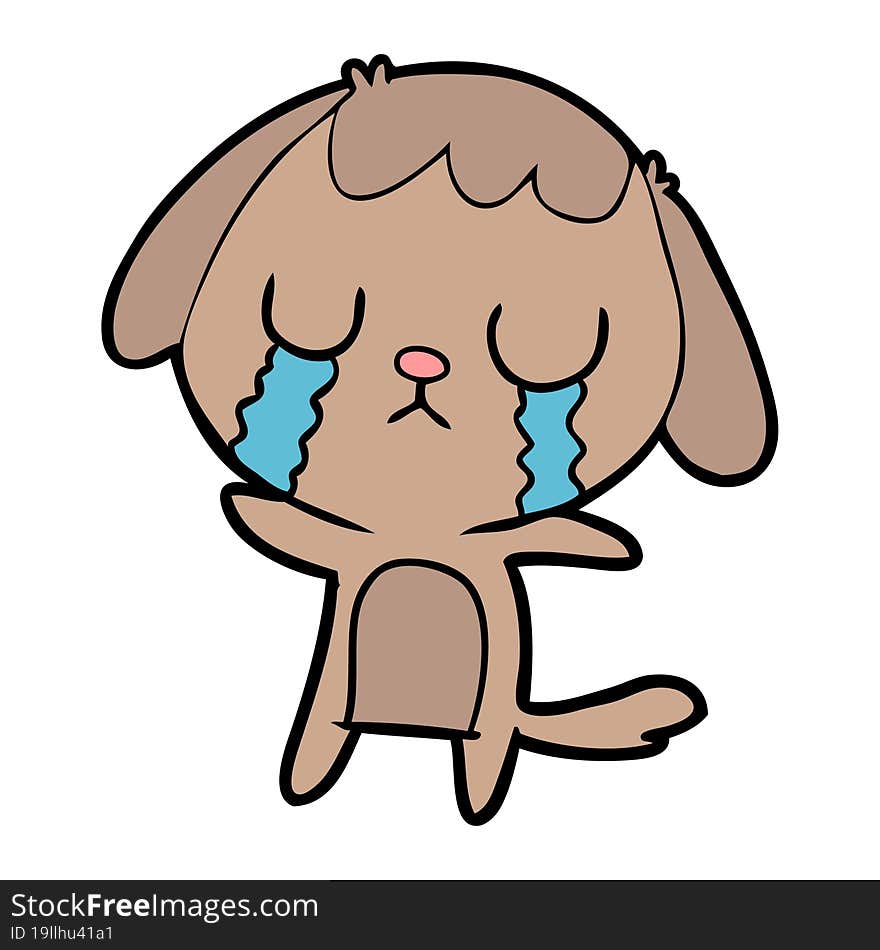 cute cartoon dog crying. cute cartoon dog crying