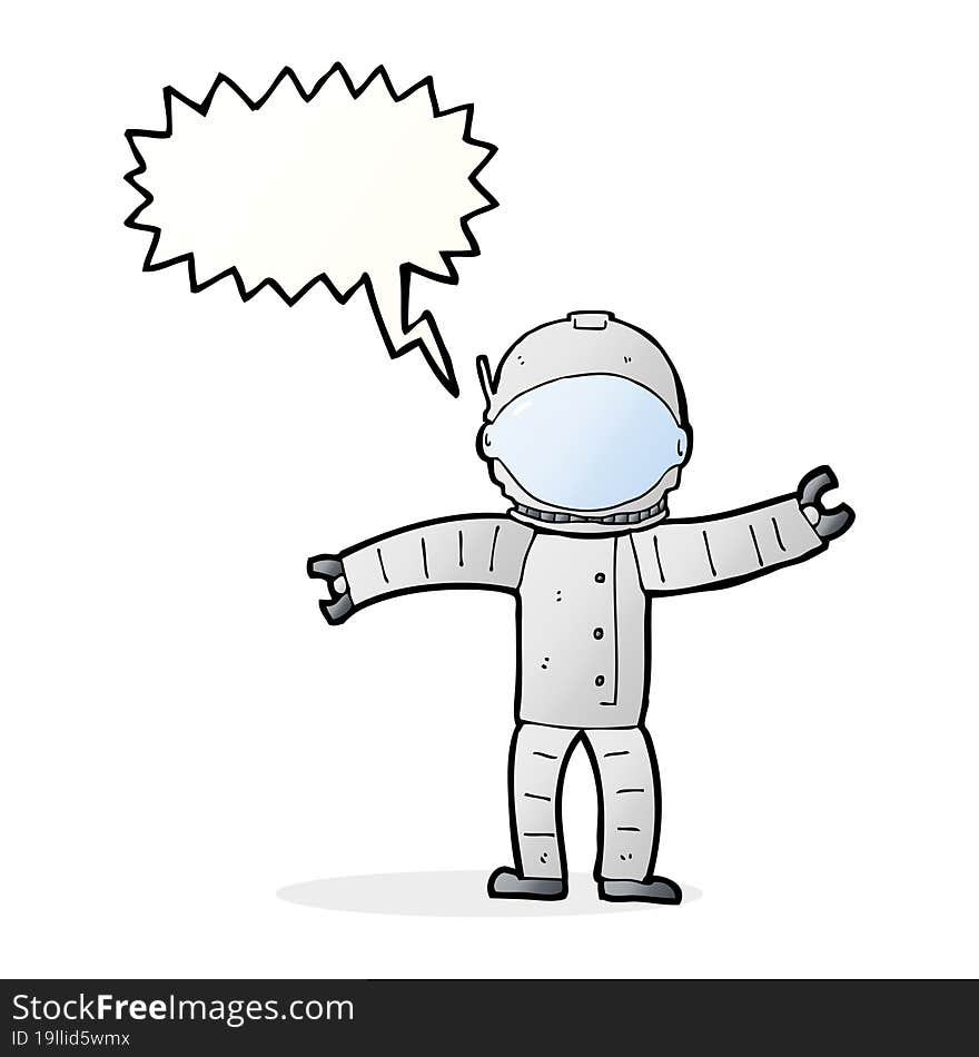 Cartoon Astronaut With Speech Bubble