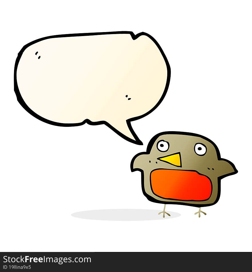 Cartoon Robin With Speech Bubble