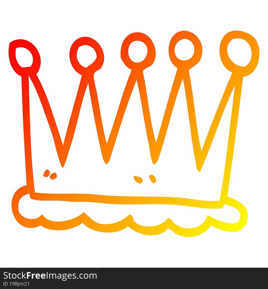 warm gradient line drawing cartoon crown symbol