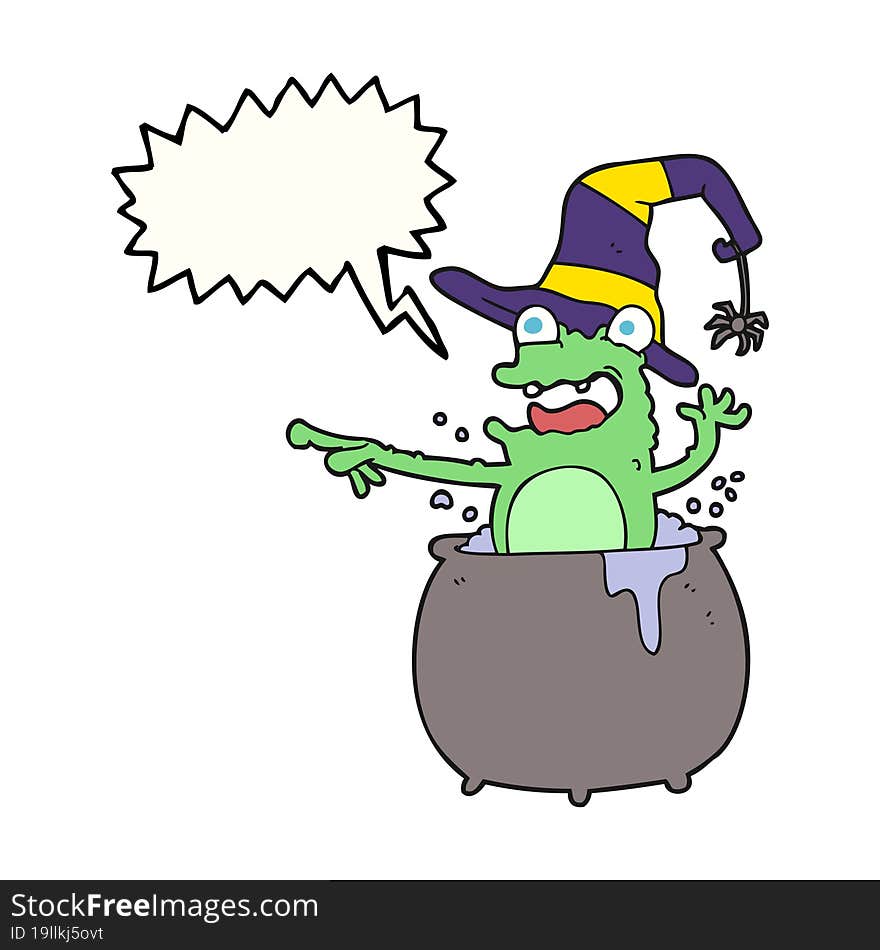 speech bubble cartoon halloween toad