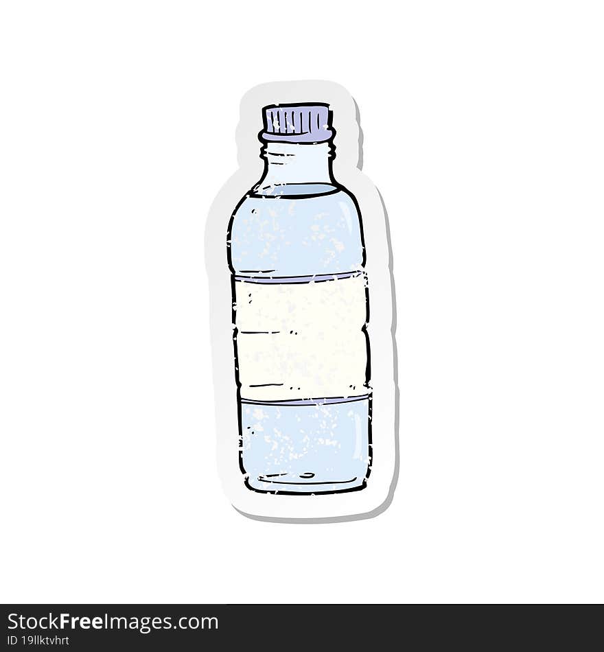 retro distressed sticker of a cartoon water bottle