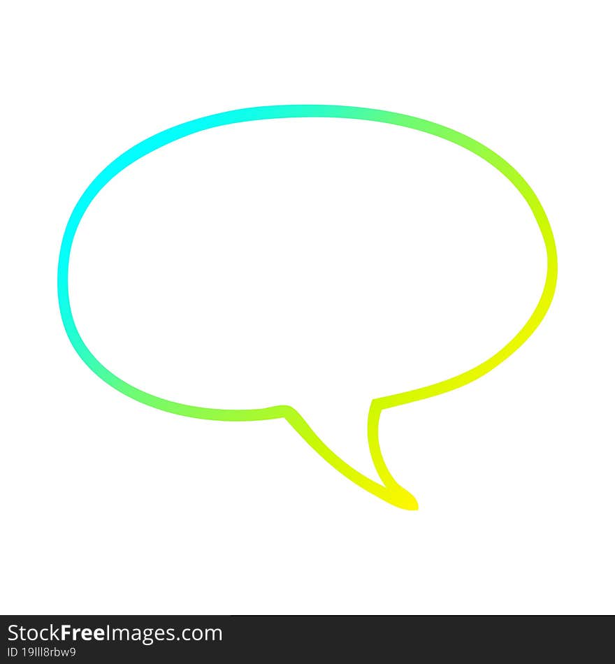 cold gradient line drawing cartoon speech bubble