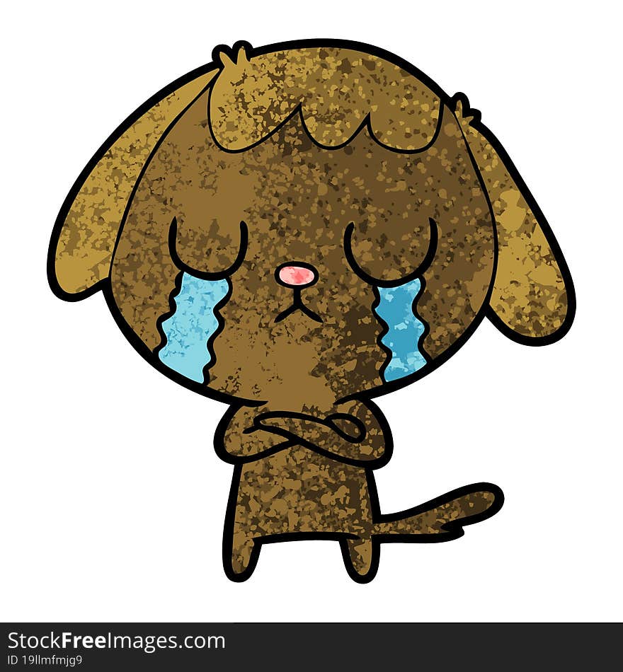 cute cartoon dog crying. cute cartoon dog crying