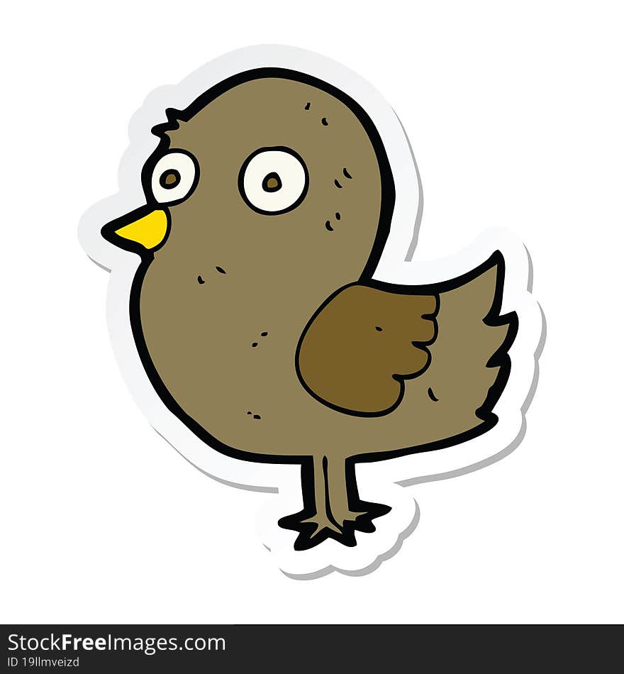 sticker of a cartoon bird