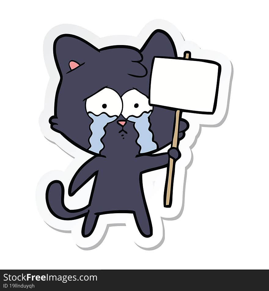 Sticker Of A Cartoon Cat