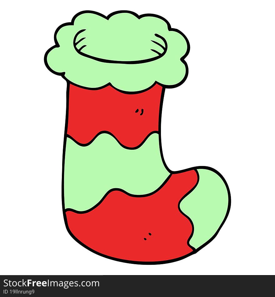 cartoon doodle christmas stocking