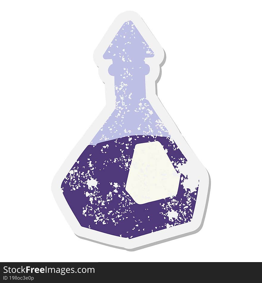 Magic Potion In Fancy Bottle Grunge Sticker